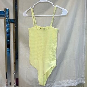 Forever 21 neon yellow bodysuit size small